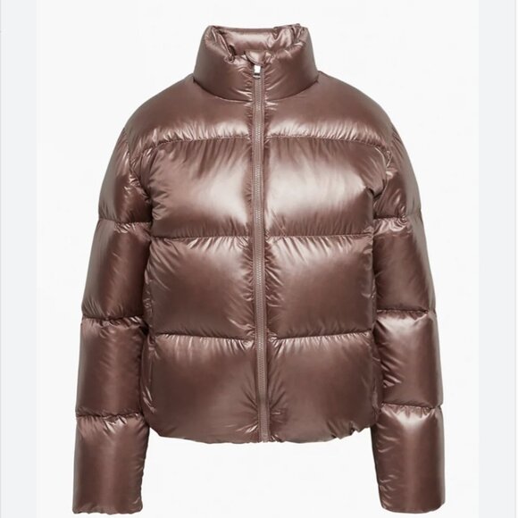 Aritzia The Group by Babaton the Park City Puffer Jacket Metallic Stone Medium - Picture 1 of 9